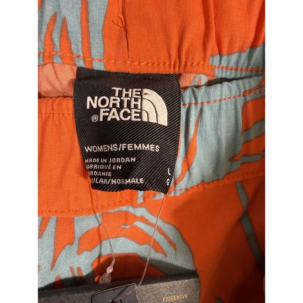 The North Face Orange‎ & Blue Leaf Boardshorts Water Shorts Women's NWT Large